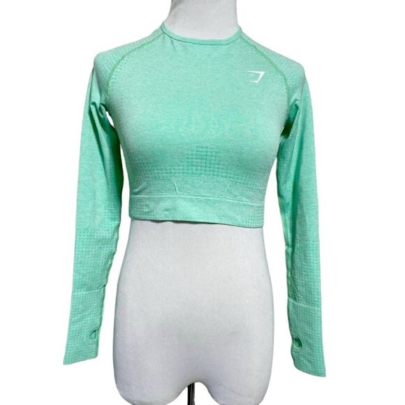 Gymshark Medium Cropped Long Sleeve Shirt Athletic - Picture 1 of 4